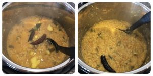 Add ghee to sambar sadam