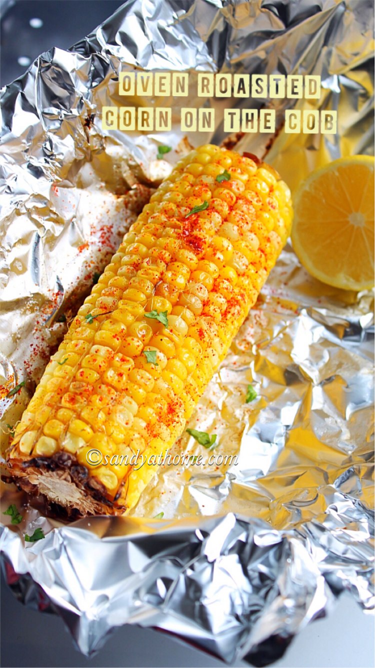 Oven roasted corn on the cob, Baked corn on the cob Sandhya's recipes