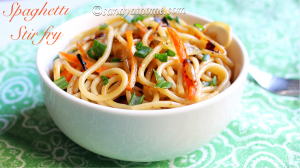 spaghetti recipe, spaghetti stir fry