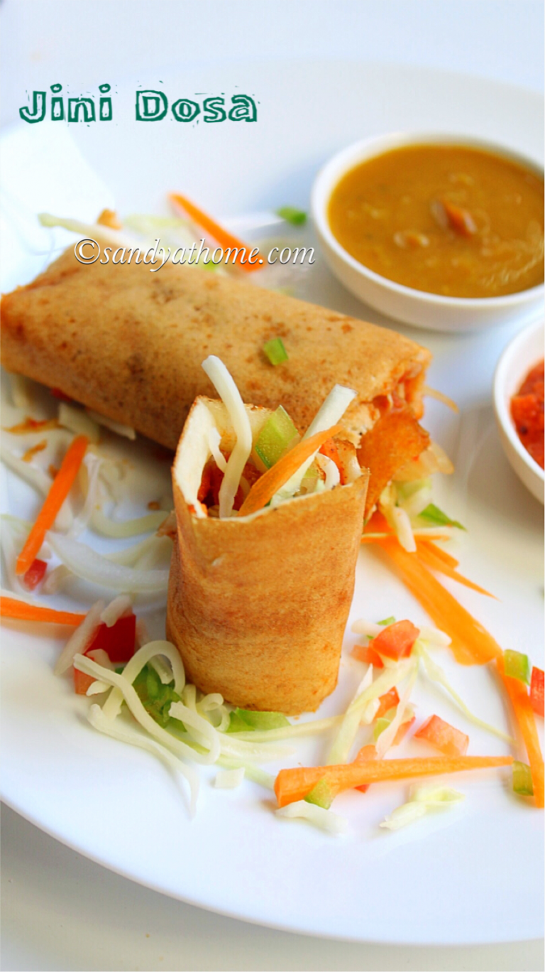 Jini dosa, Cheese jini dosa recipe Sandhya's recipes