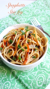 stir fried spaghetti recipe, fried spaghetti