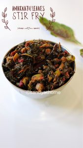 amaranath leaves stir fry, Thottakura vepudu recipe