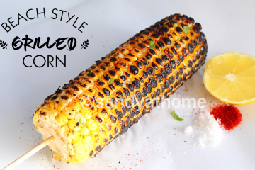 grilled corn, beach style corn