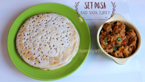 set dosa and vada curry, indian breakfast menu