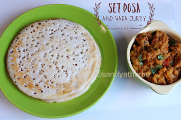 set dosa and vada curry, indian breakfast menu