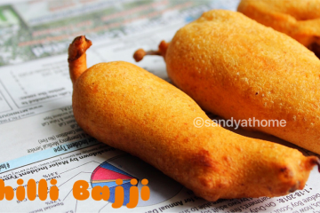 Chilli bajji, Mirchi bajji recipe, Milagai bajji