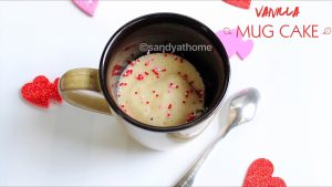 Eggless vanilla mug cake