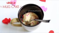 Eggless vanilla mug cake, Microwave mug cake recipe
