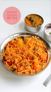 stovetop vegetable biryani