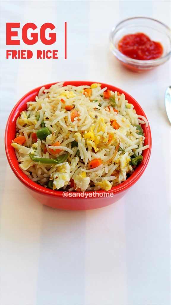 Egg fried rice recipe, Indian style egg fried rice - Sandhya's recipes