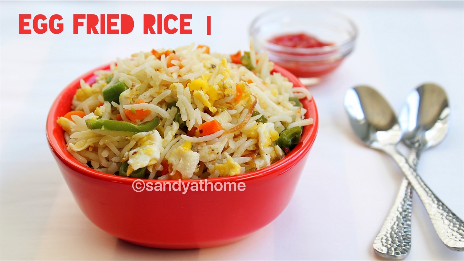 Egg fried rice recipe, Indian style egg fried rice - Sandhya's recipes
