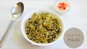 palak peas pulao recipe