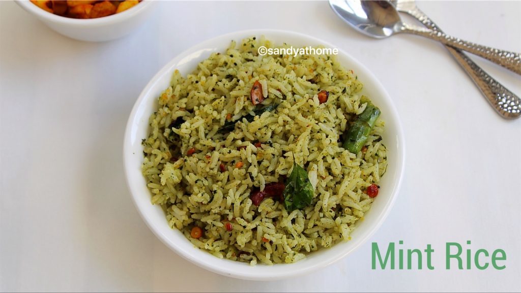 mint rice recipe Sandhya's recipes