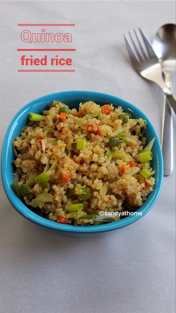 Quinoa fried rice recipe, Vegetable quinoa fried rice Sandhya's recipes