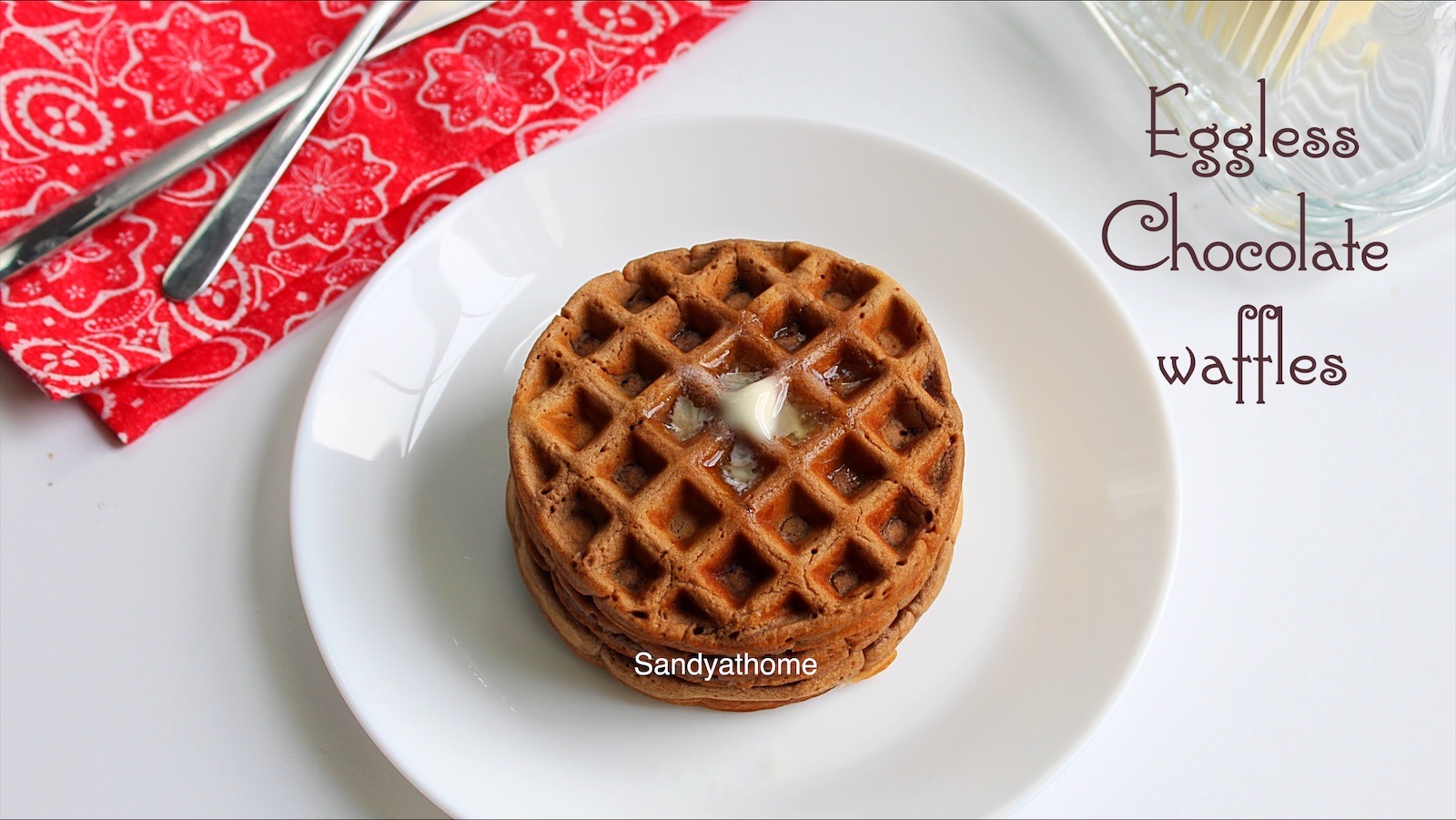 Eggless Chocolate Waffles Recipe Eggless Waffles Sandhya S Recipes