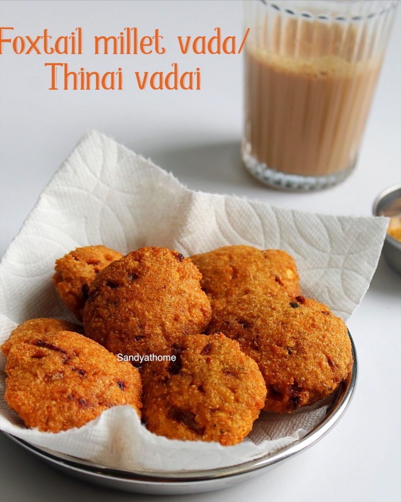 Thinai vadai recipe, Foxtail millet vada, Millet recipes Sandhya's