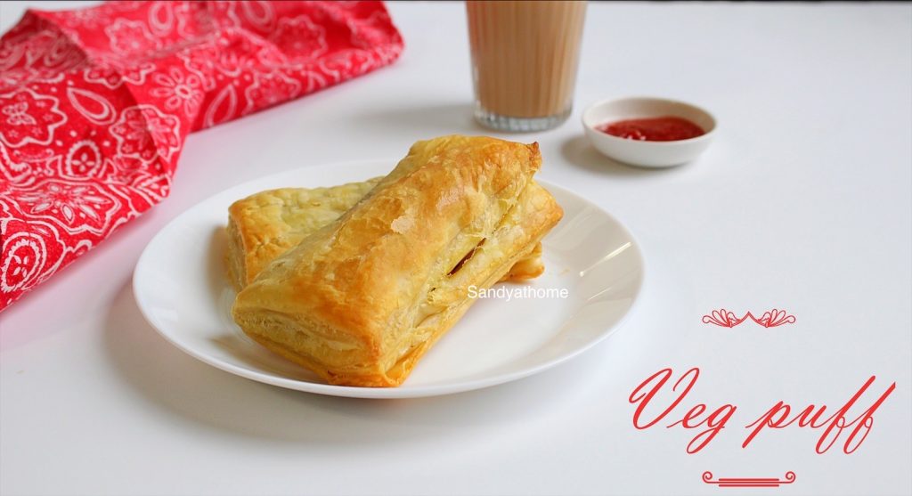Veg puff recipe, How to make vegetable puffs Sandhya's recipes