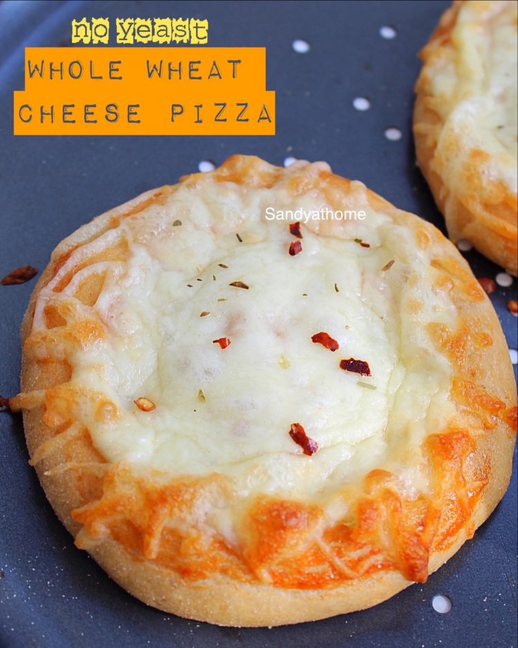 Whole wheat cheese pizza, Atta pizza without yeast Sandhya's recipes