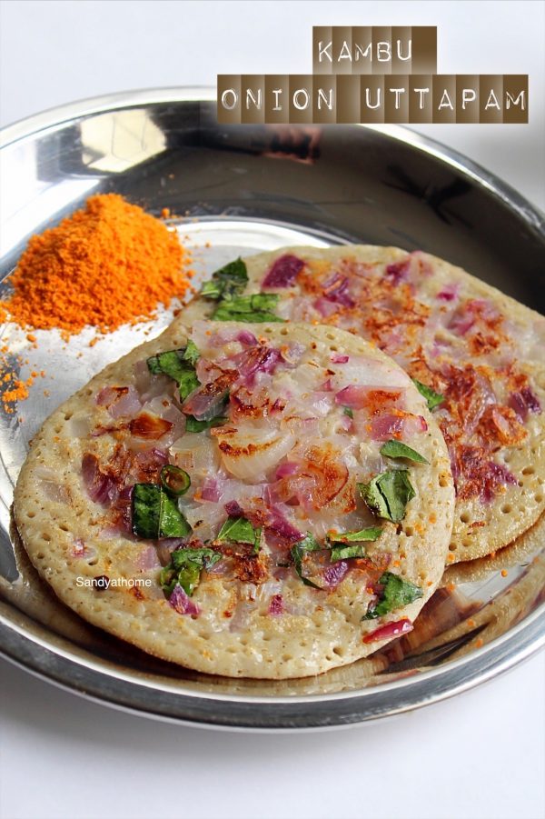 Kambu onion uttapam recipe, Bajra uttapam Sandhya's recipes