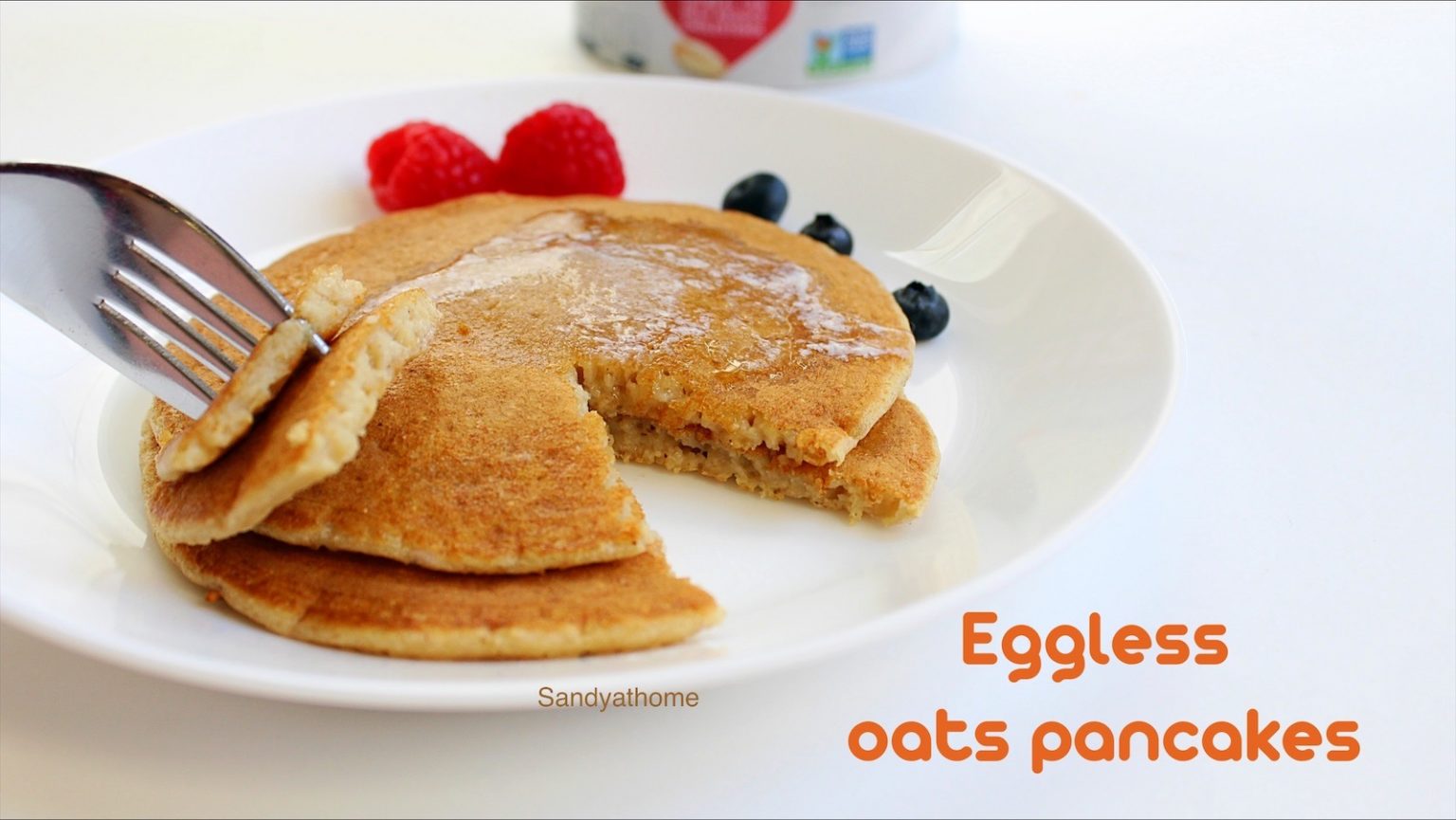Eggless oats pancakes recipe, Eggless pancakes Sandhya's recipes