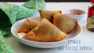 spinach and cheese samosa