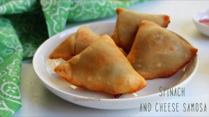 spinach and cheese samosa