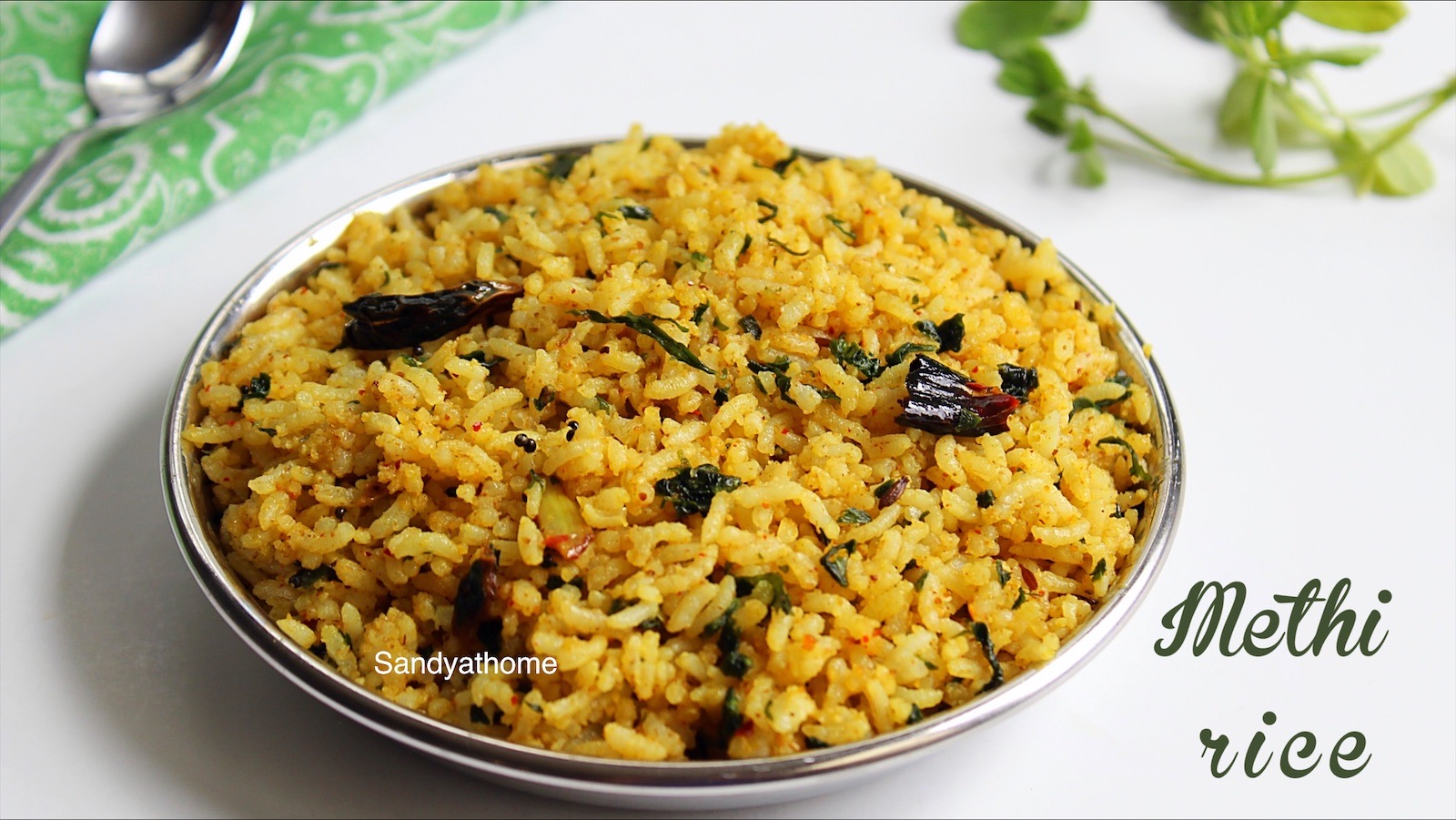 Methi rice recipe, Vendhaya keerai sadam
