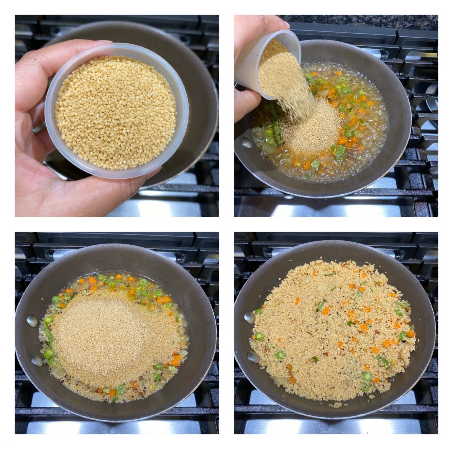 Vegetable couscous upma recipe, Couscous upma Sandhya's recipes