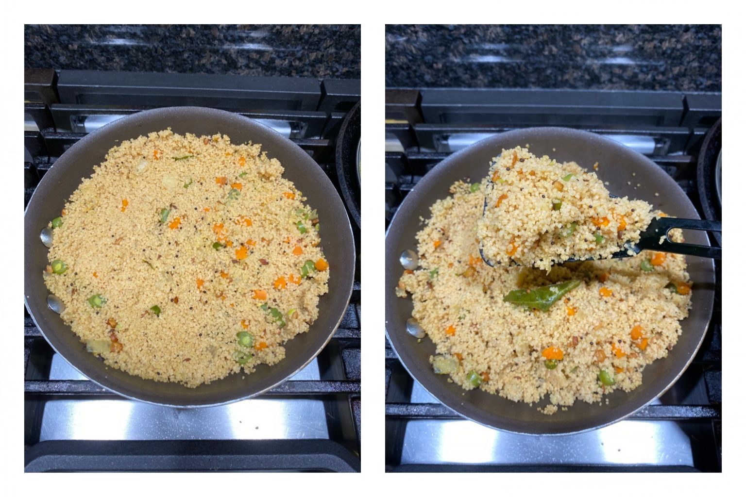 Vegetable couscous upma recipe, Couscous upma Sandhya's recipes