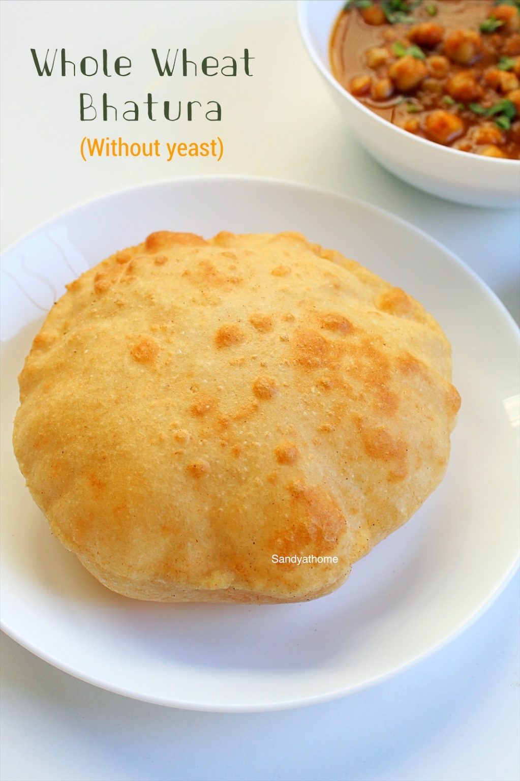 Whole wheat bhatura, Wheat bhatura without yeast Sandhya's recipes