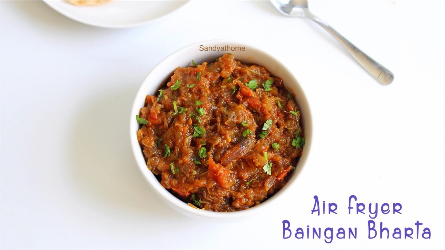 Air fryer baingan bharta, Eggplant bharta in air fryer Sandhya's recipes