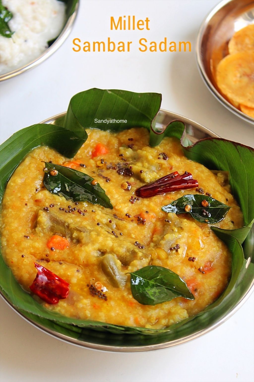 Millet sambar sadam, How to make millet sambar rice Sandhya's recipes