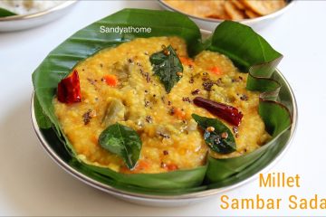 millet sambar sadam, millet sambar rice, kutharaivali sambar sadam