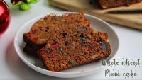 Whole wheat plum cake recipe, No alcohol plum cake