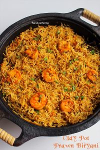 clay pot prawn biryani