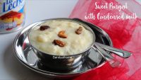 Sakkarai pongal with condensed milk, Sweet pongal