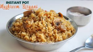 instant pot chettinad mushroom biryani