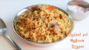 instant pot chettinad mushroom biryani