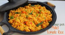Millet tomato rice, Kuthiraivali tomato rice in clay pot