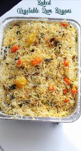 baked vegetable dum biryani