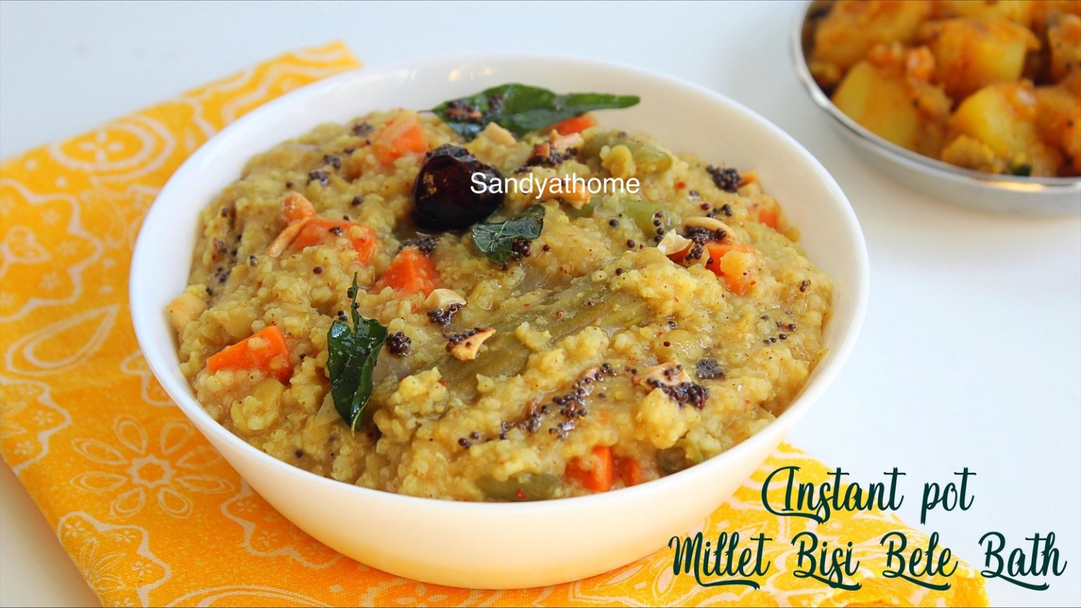 Instant pot millet bisi bele bath, Millet bisi bele bath Sandhya's