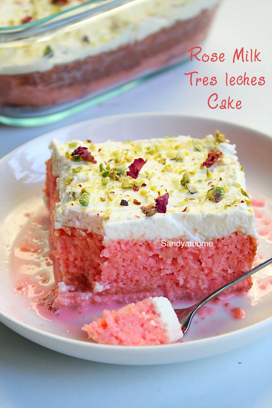 Easy Rose Tres Leches Cake | Soft, Spongy & Beautiful Dessert