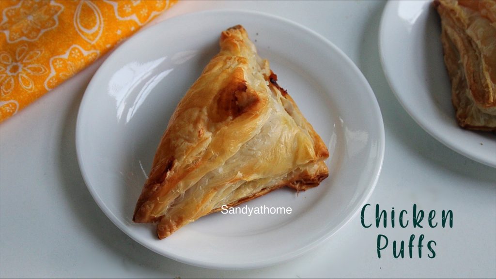 Indian chicken puffs recipe, Chicken puff pastry - Sandhya's recipes