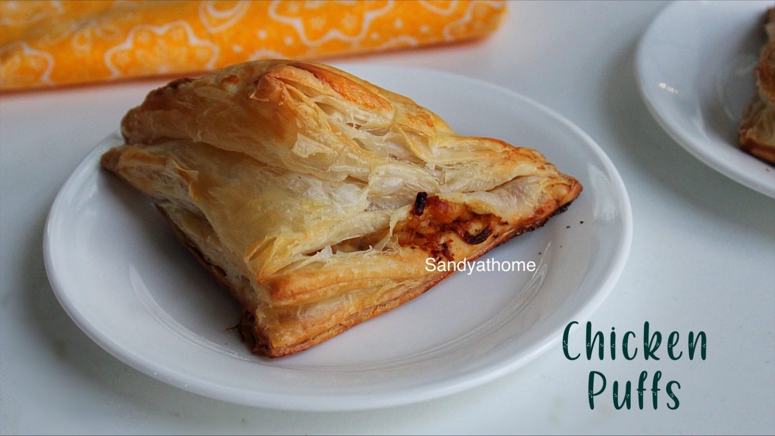 Indian chicken puffs recipe, Chicken puff pastry Sandhya's recipes