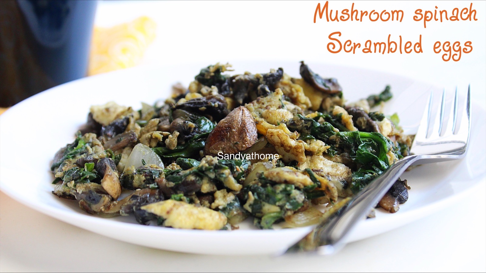 spinach mushroom scrambled eggs