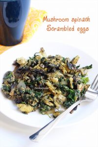 spinach mushroom scrambled eggs