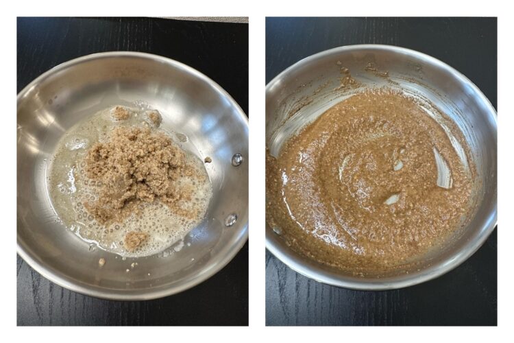 roast walnut powder in ghee for akhrot halwa