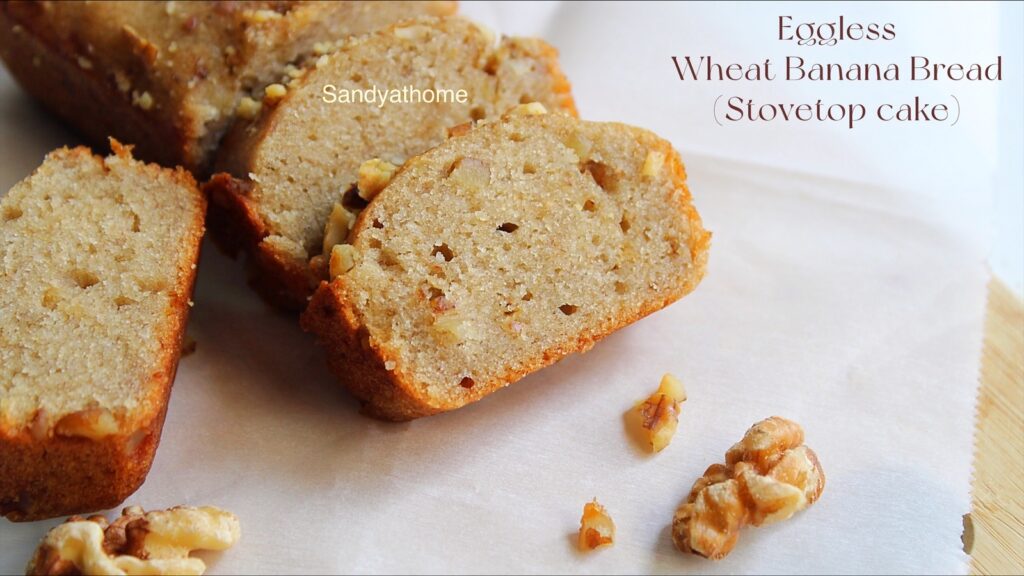 eggless banana bread, stovetop eggless banana bread, banana bread