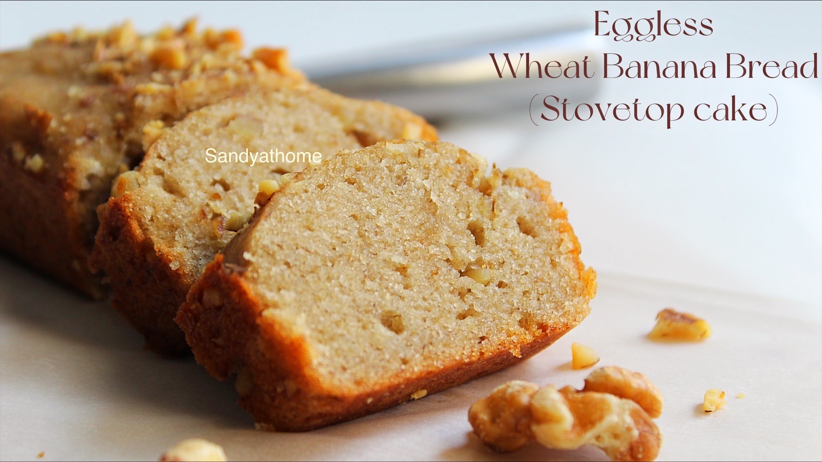 eggless banana bread, stovetop eggless banana bread, banana bread