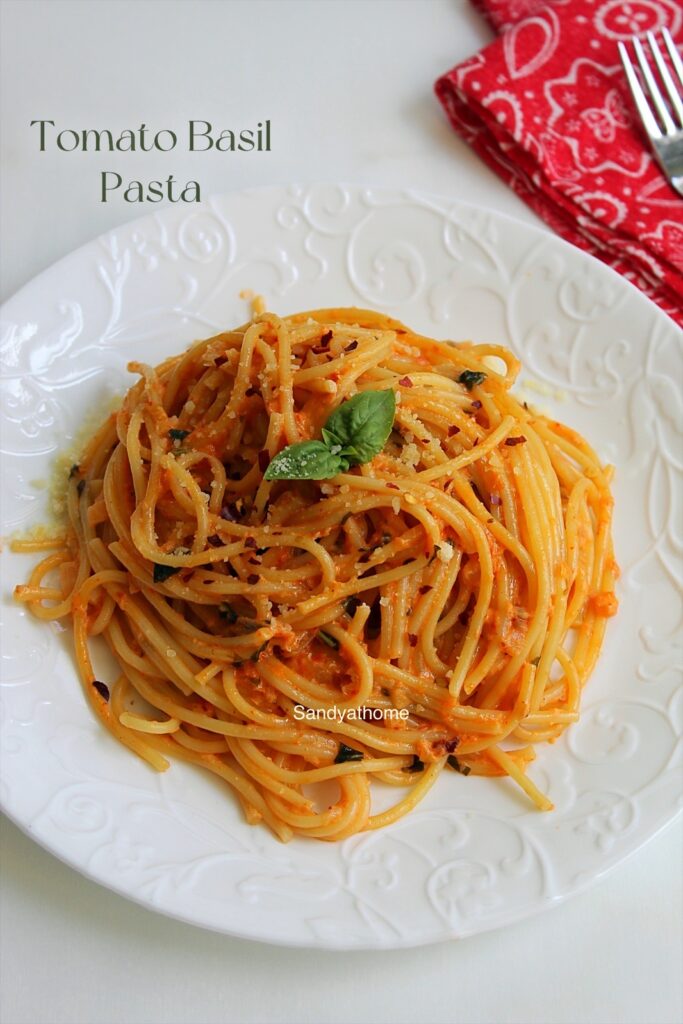 tomato basil pasta, tomato pasta, basil pasta, pasta